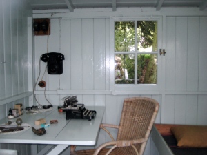 Interior of George Bernard Shaw's writing hut